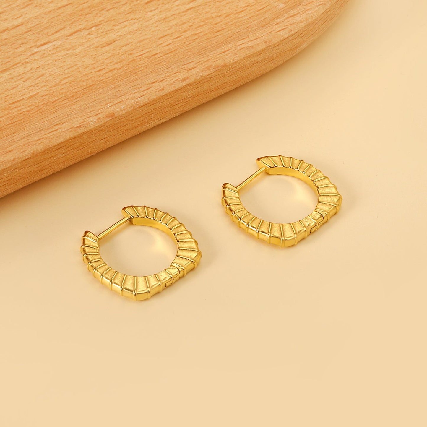 Round square corner cross grain ear buckle 2.6*20*19.3mm asonjewelry