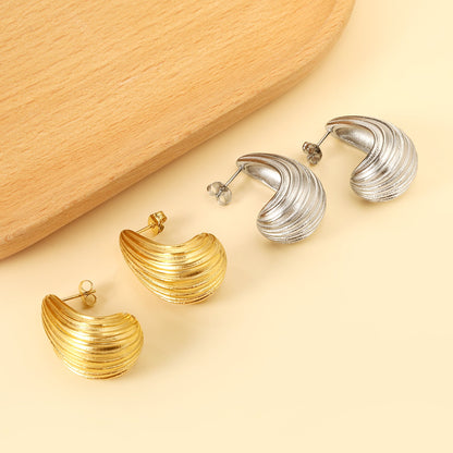Vertical Drop Oval Earrings 17*30mm asonjewelry