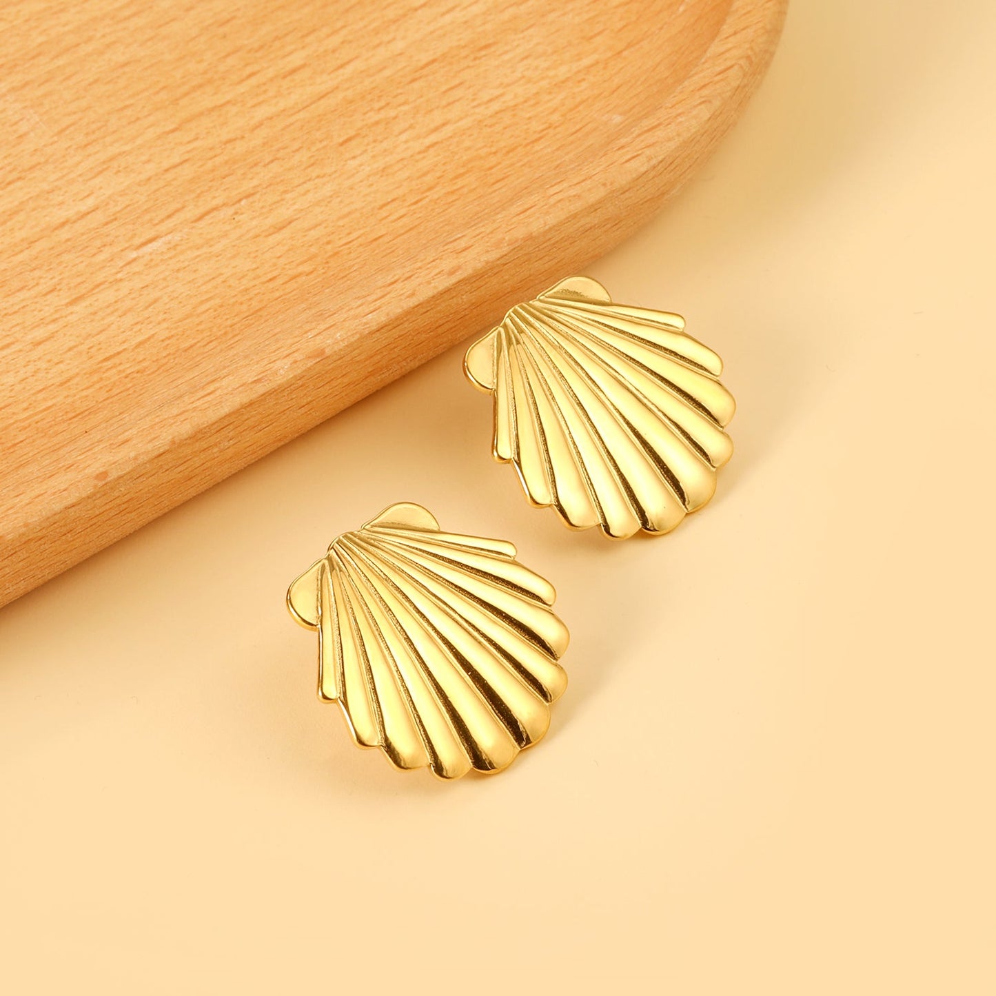 Smooth Shell 24.8mm Stud Earrings asonjewelry