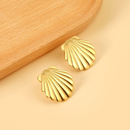 Smooth Shell 24.8mm Stud Earrings asonjewelry