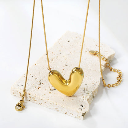 25*22mm heart pendant necklace 40+5cm asonjewelry