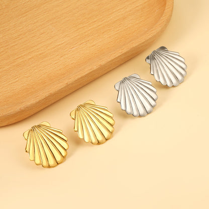 Smooth Shell 24.8mm Stud Earrings asonjewelry