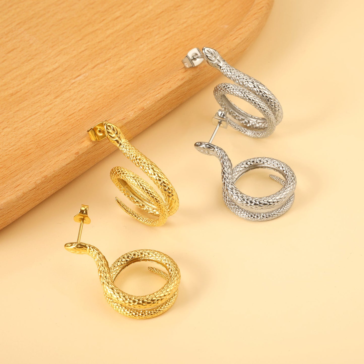 Coil Snake Earrings 7.7*30mm asonjewelry
