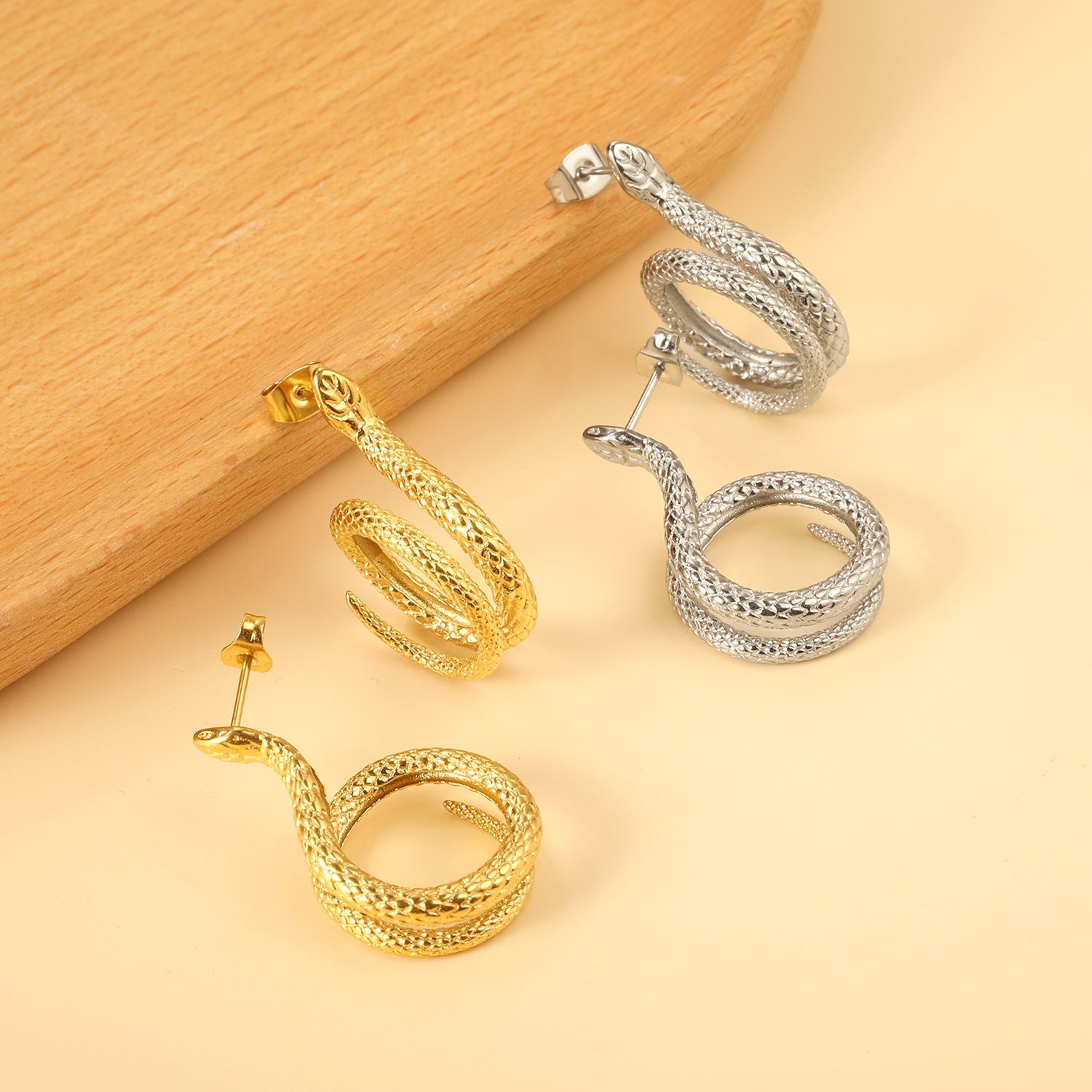 Coil Snake Earrings 7.7*30mm asonjewelry