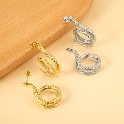 Coil Snake Earrings 7.7*30mm asonjewelry