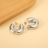 C-shaped bumpy earrings 26*32mm