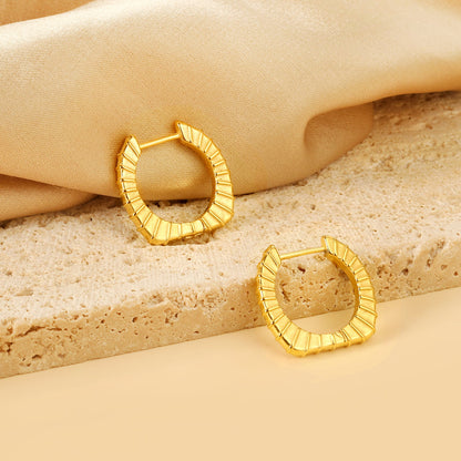 Round square corner cross grain ear buckle 2.6*20*19.3mm asonjewelry