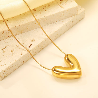 25*22mm heart pendant necklace 40+5cm asonjewelry