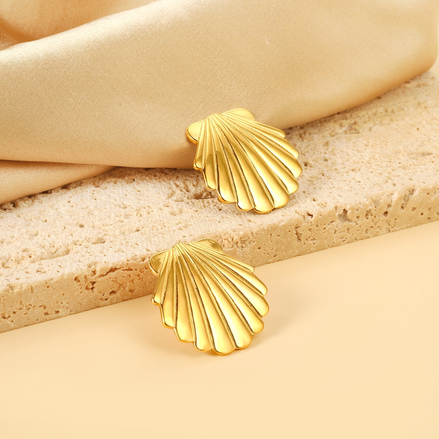 Smooth Shell 24.8mm Stud Earrings asonjewelry