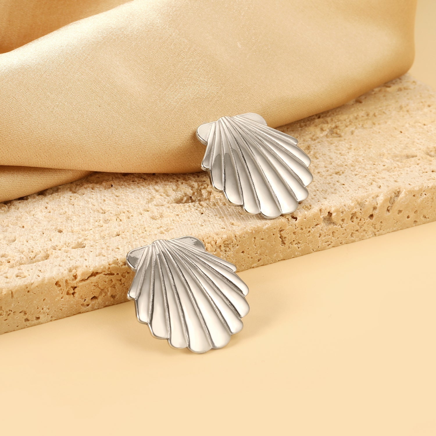 Smooth Shell 24.8mm Stud Earrings asonjewelry