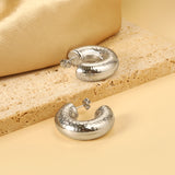 C-shaped bumpy earrings 26*32mm