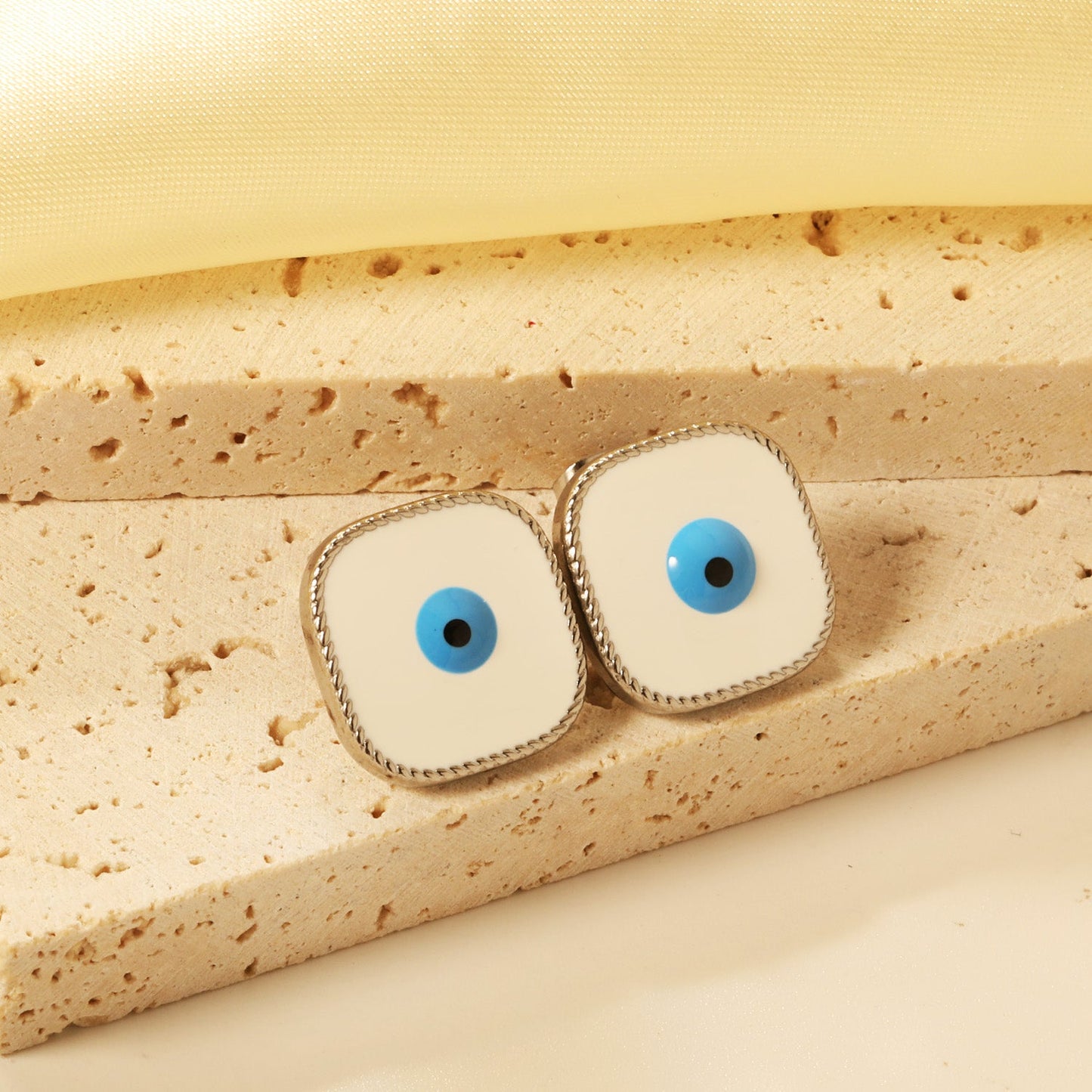 Lace Square with Multi-color Eyelets Multi-color Bottom Oil Drop Earrings 16.5*16.5mm asonjewelry