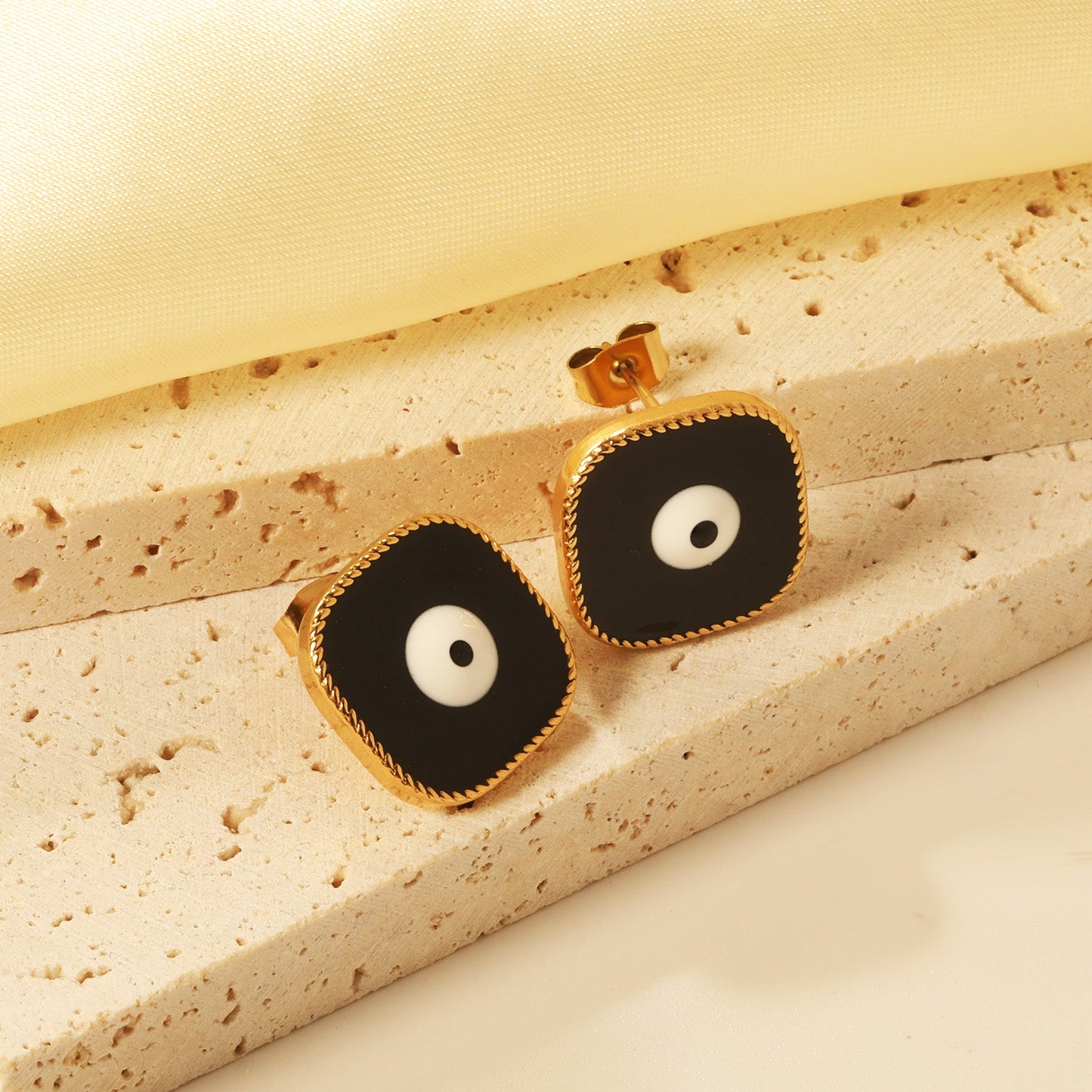 Lace Square with Multi-color Eyelets Multi-color Bottom Oil Drop Earrings 16.5*16.5mm asonjewelry