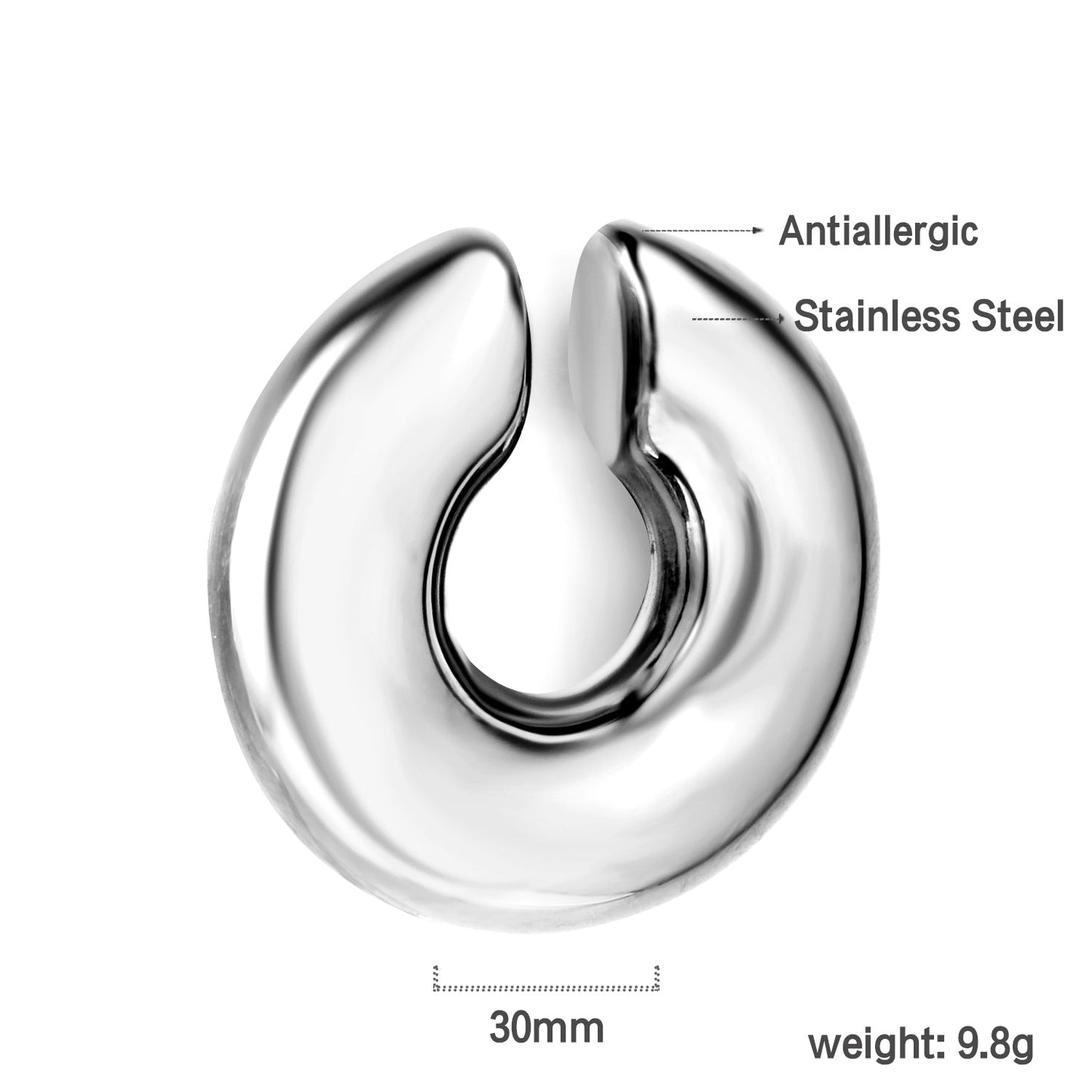 C-shaped ear clip 30mm asonjewelry