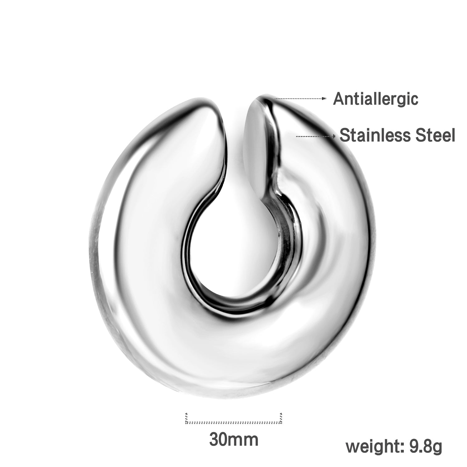 C-shaped ear clip 30mm asonjewelry