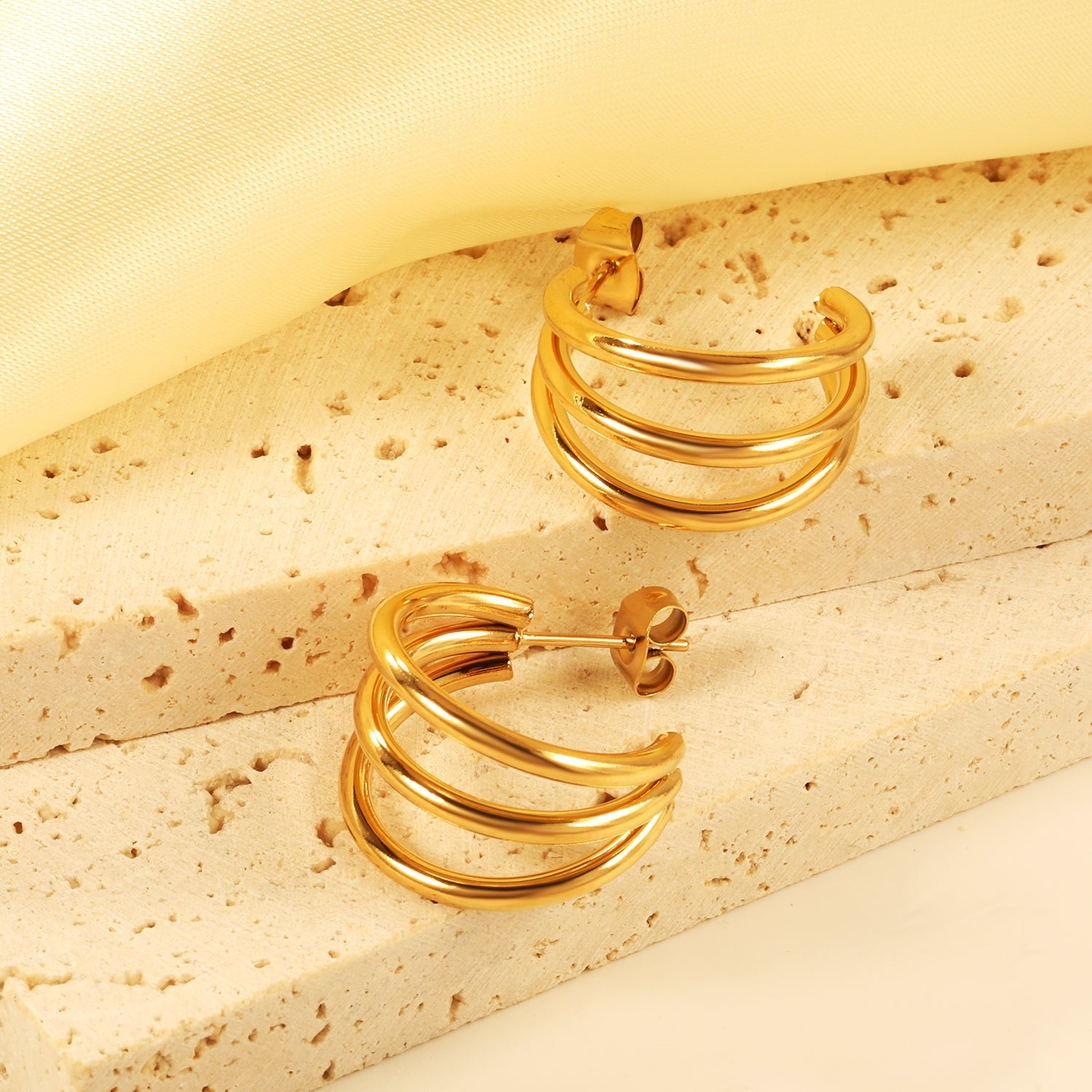 3-Layer C-ring Earrings 2.0*20mm asonjewelry