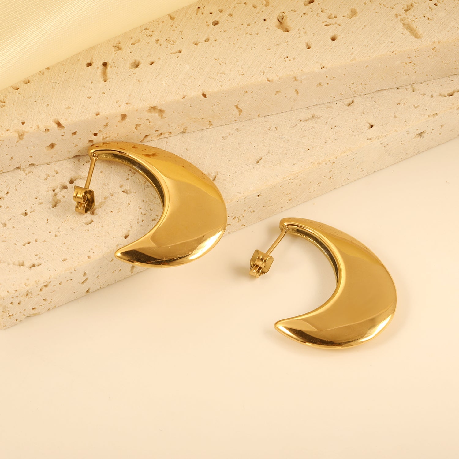 Little Fat Moon Earrings 24.5*26.8mm asonjewelry