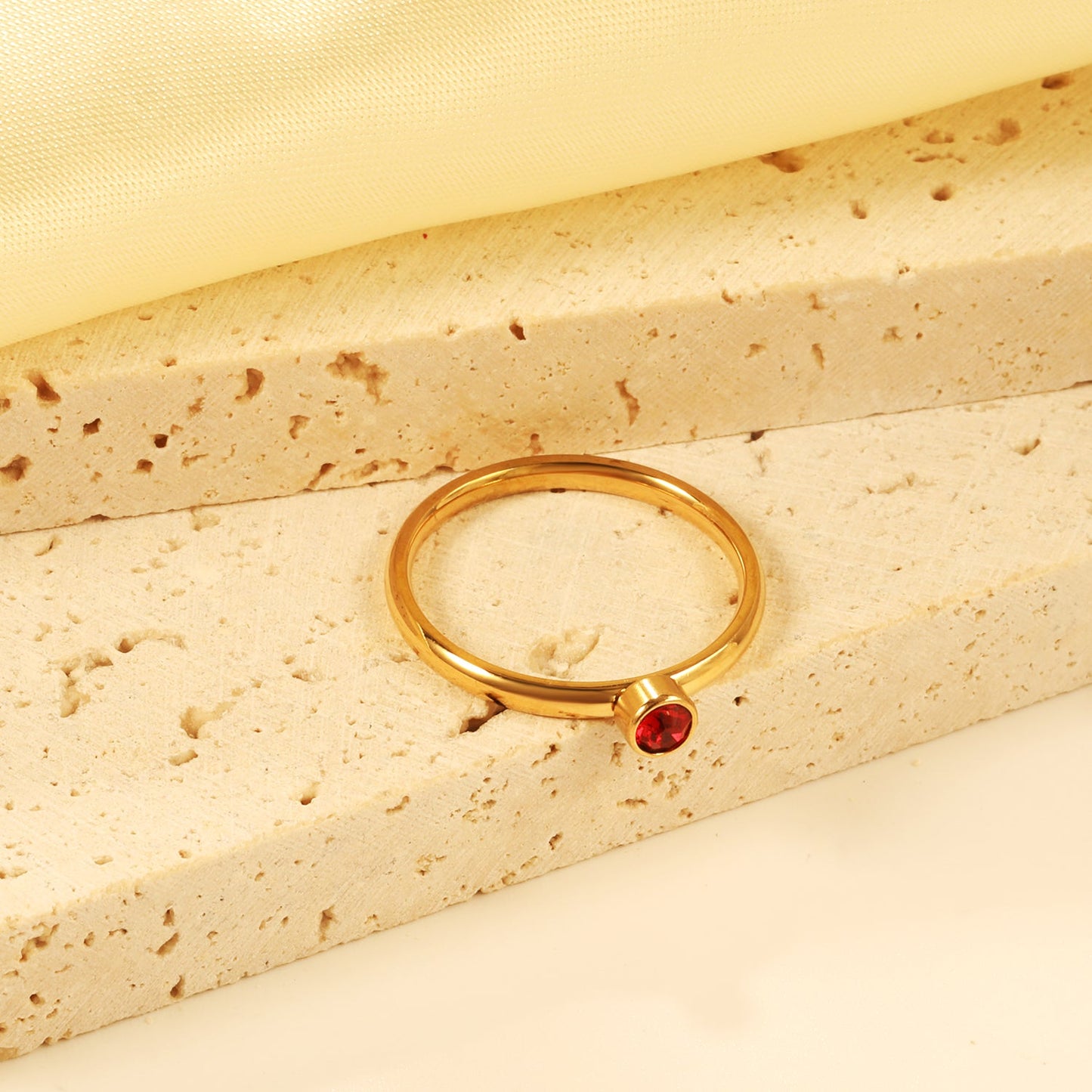 Minimalist band with incoming red diamonds asonjewelry