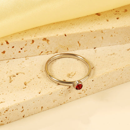 Minimalist band with incoming red diamonds asonjewelry