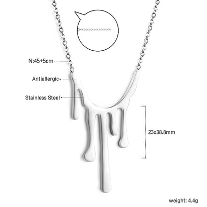 Drop Wax Pendant 23*38.8mm Necklace 45+5cm asonjewelry