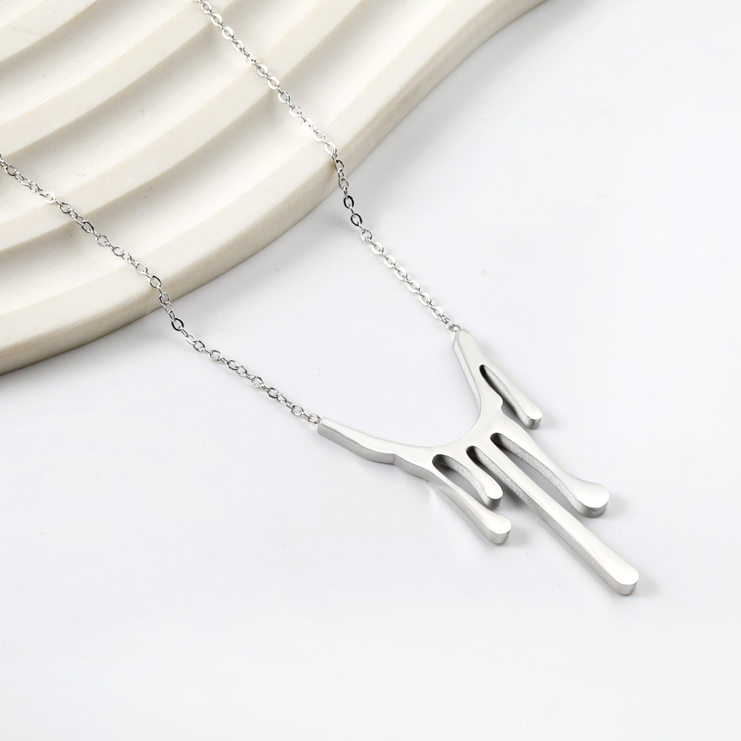 Drop Wax Pendant 23*38.8mm Necklace 45+5cm asonjewelry