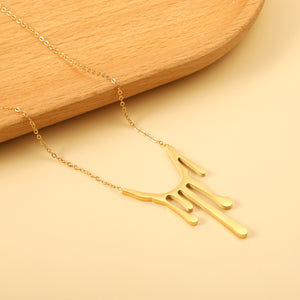 Drop Wax Pendant 23*38.8mm Necklace 45+5cm