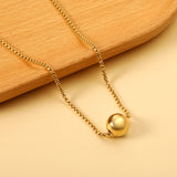 Steel Bead Pendant 12mm Necklace 45+5cm