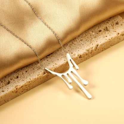 Drop Wax Pendant 23*38.8mm Necklace 45+5cm asonjewelry