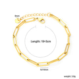 1.0 line 4*14mm 15 hollow long flat cross chains 19+3+6mm round tail tag handmade bracelet