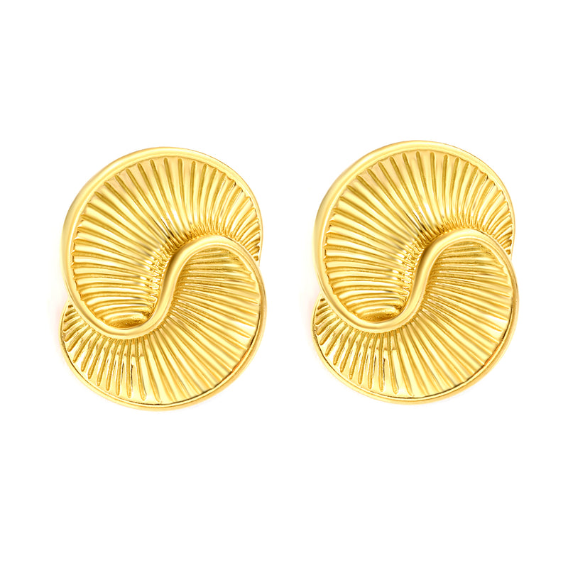28x36mm textured spiral earrings, gold