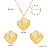 Emerald/White Cat's Eye Cat's Eye Fan-Shaped Set 0.4 Side-Mounted Pearl Chain 40+5cm+6mm Round Pendant Fan-Shaped Set Gold
