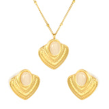 Emerald/White Cat's Eye Cat's Eye Fan-Shaped Set 0.4 Side-Mounted Pearl Chain 40+5cm+6mm Round Pendant Fan-Shaped Set Gold