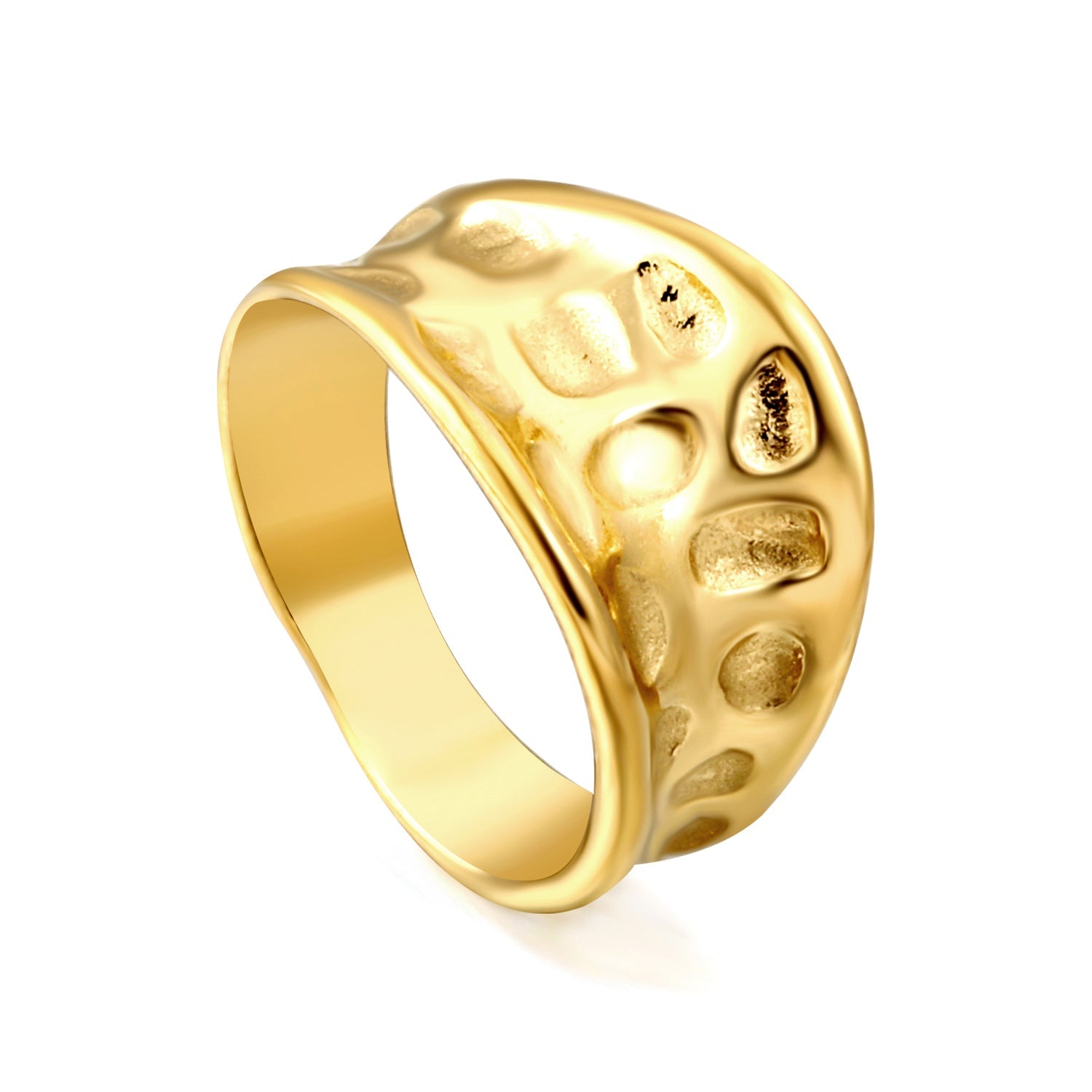 Exaggerated ring with cratered surface asonjewelry