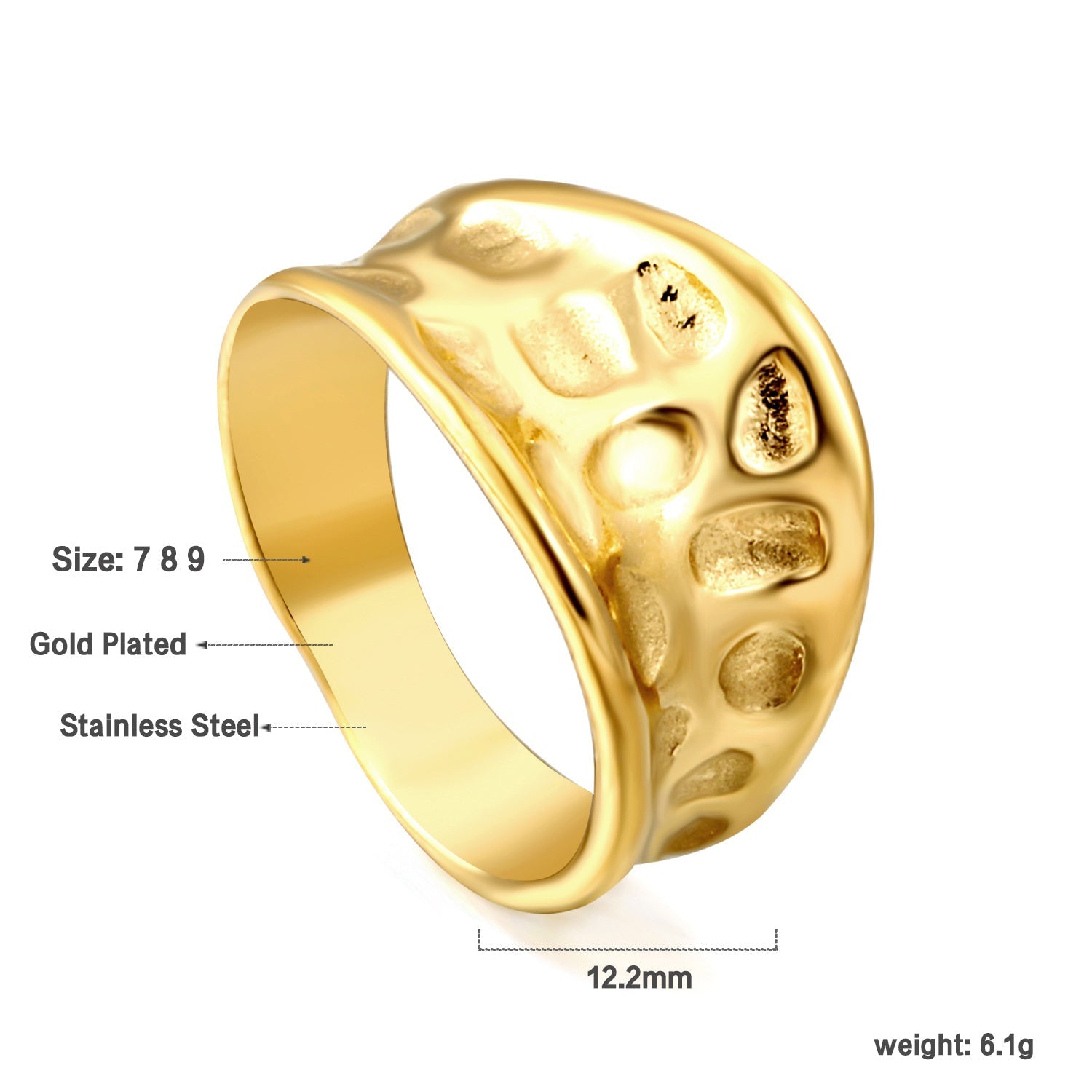 Exaggerated ring with cratered surface asonjewelry