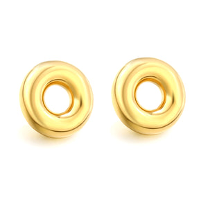 27.5mm polished circle earrings, gold