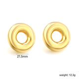 27.5mm polished circle earrings, gold