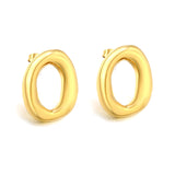 20.6x25mm irregular openwork oval earrings, gold