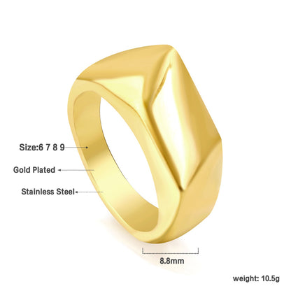 Exaggerated and smooth ring with irregular squares asonjewelry