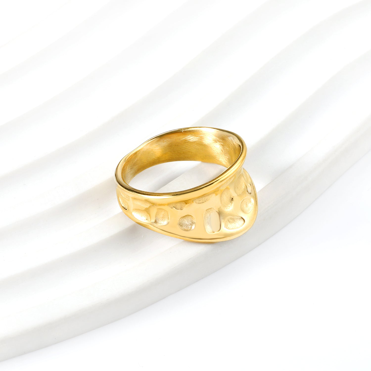 Exaggerated ring with cratered surface asonjewelry