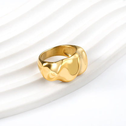 Exaggerated Hammered Oversized Twist Wide 7~9 Yardage Rings asonjewelry