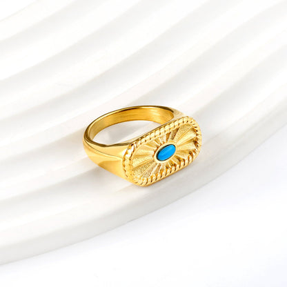 Twisted textured irregular surface set turquoise ring asonjewelry