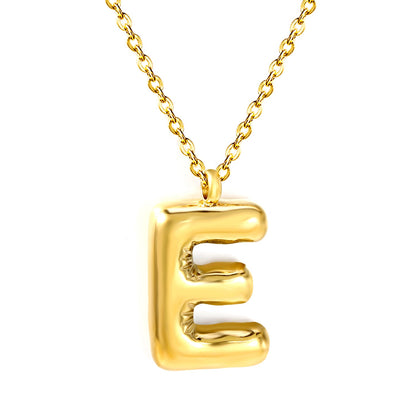 A~Z Bubble Letter Pendant Necklace 45+5cm asonjewelry