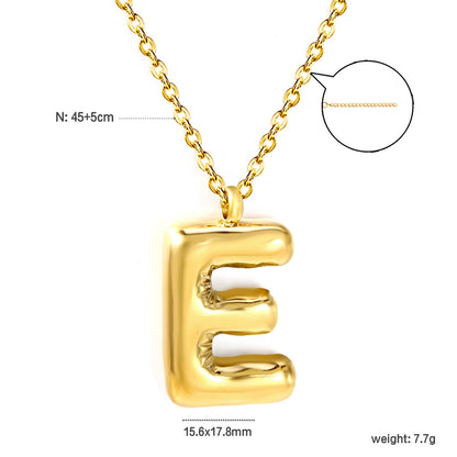 A~Z Bubble Letter Pendant Necklace 45+5cm asonjewelry