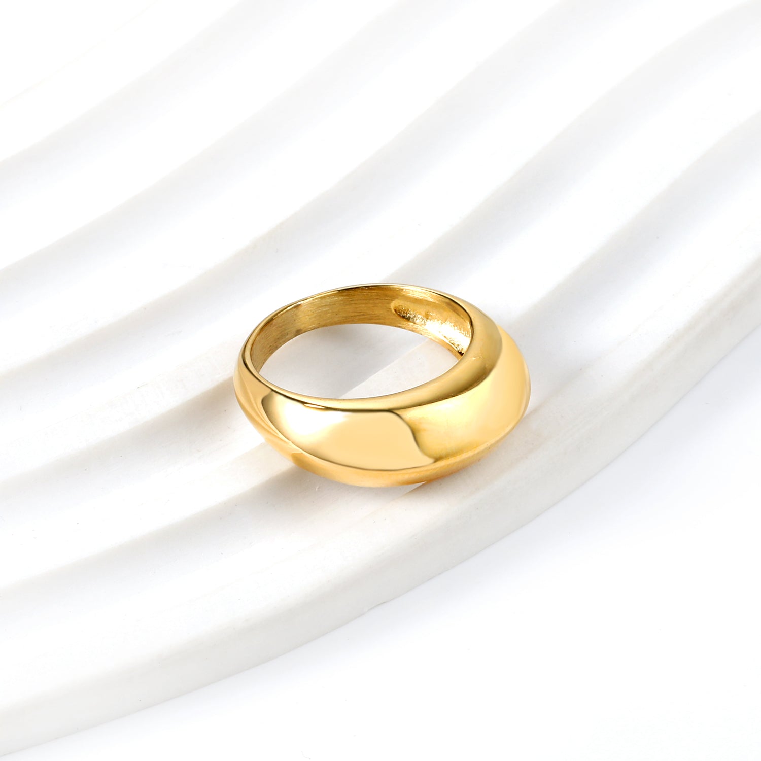 Exaggerated hammered round size 7 to 9 ring asonjewelry