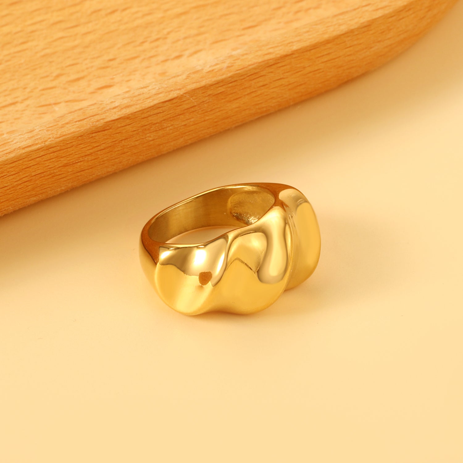 Exaggerated Hammered Oversized Twist Wide 7~9 Yardage Rings asonjewelry