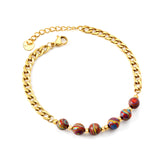 6 Colorful Natural Stone Bracelets 18+3cm