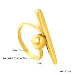 12mm Gold Open Ring with Sphere & Bar Accents