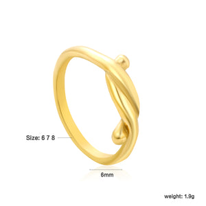 6mm Gold Twisted Knot Ring