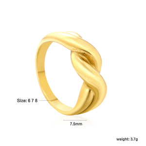 7.5mm Gold Half - Twisted Band Ring