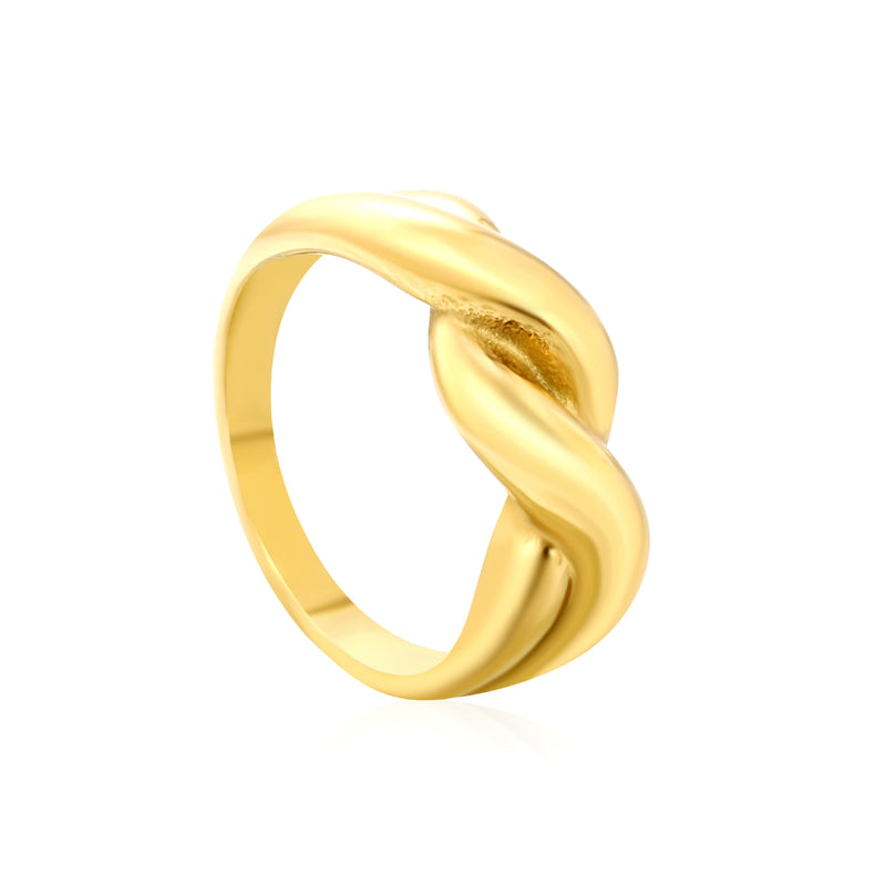 7.5mm Gold Half - Twisted Band Ring